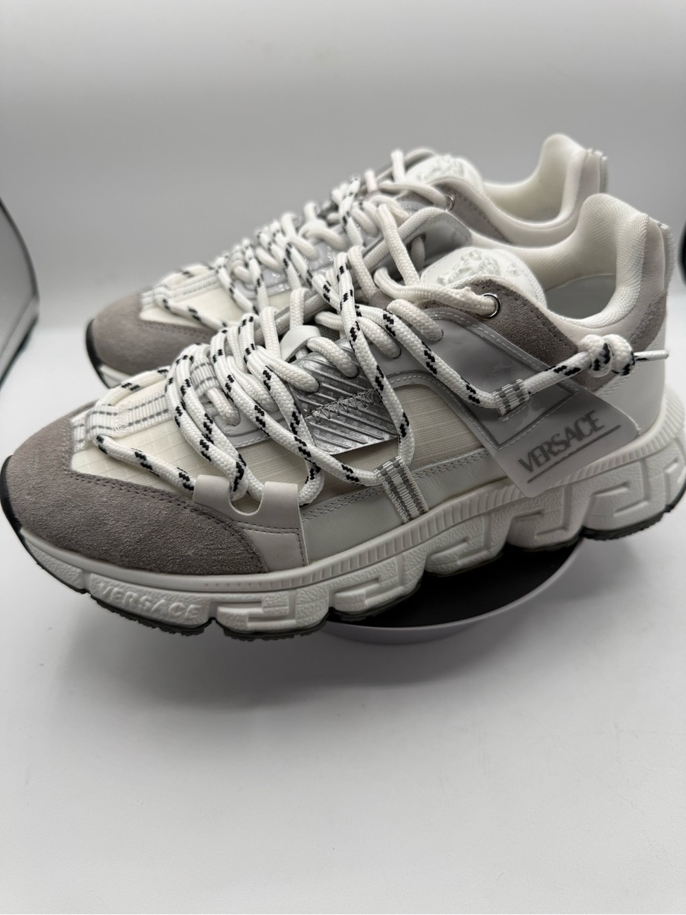 Versace trigreca V2 unisex White and Gray Chunky Chain-Detail w/COA🔥